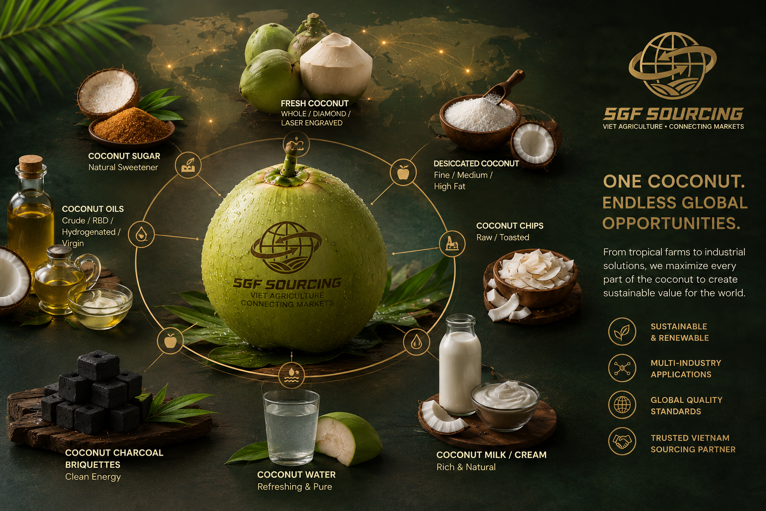 SGF Sourcing services — coconut sourcing and export